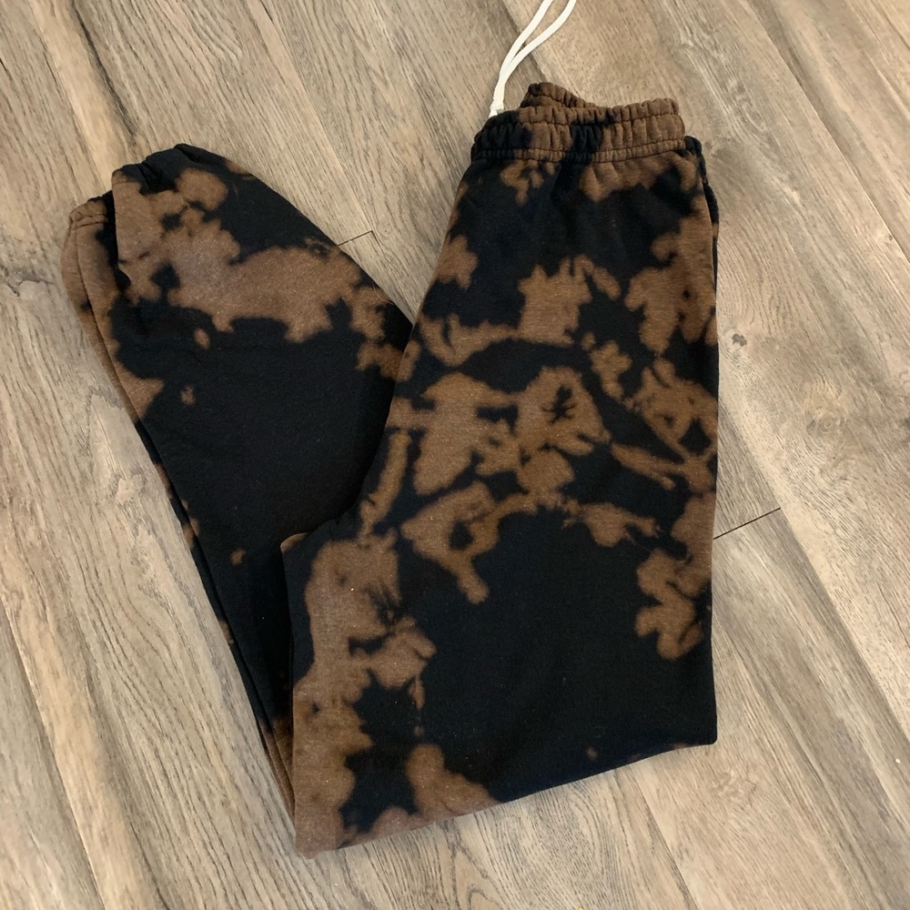 Bleach Tie Dye Gildan Sweatpants Joggers Adult L Large Boho Retro Bohemian